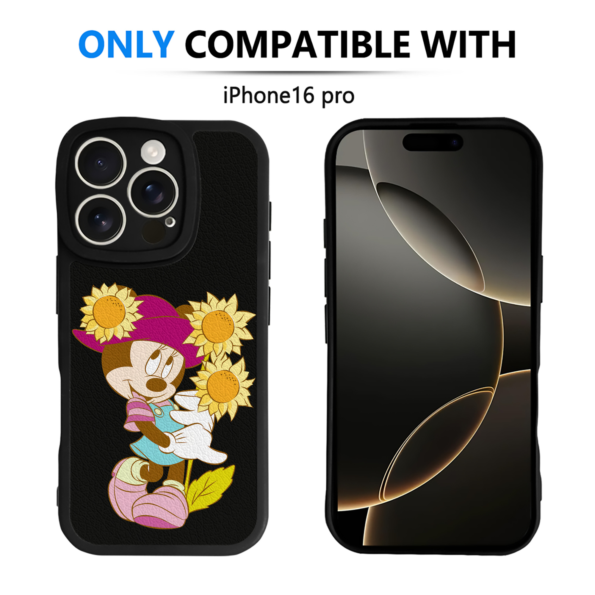 （画像用） ミッキーマウス Mickey Mouse 【iPhone 16シリーズ対応】シリコンスマホケース（レザー調） 材質：シリコン